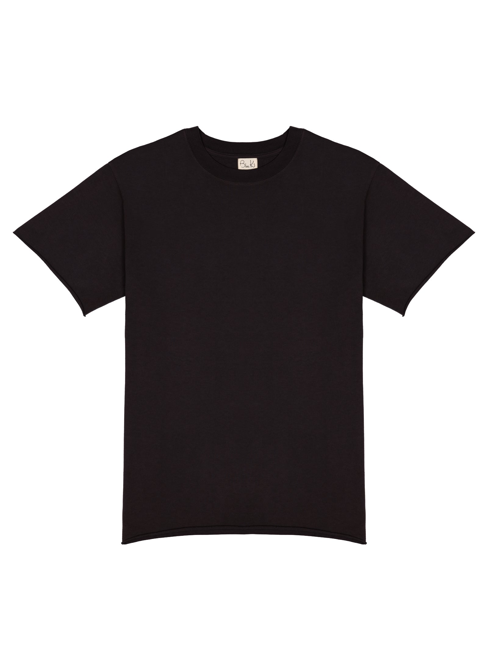 Silverlake - Organic Cotton, Raw Edge Black T-shirt - Unisex