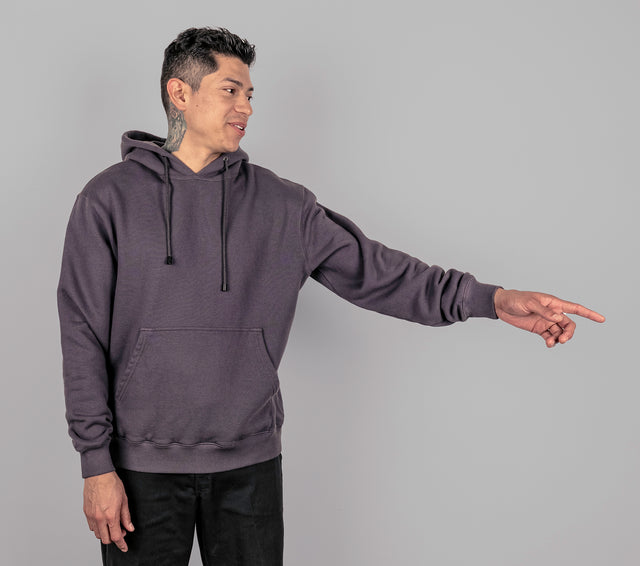 Organic Cotton Purple Gray Hoodie  - Men - Malibu