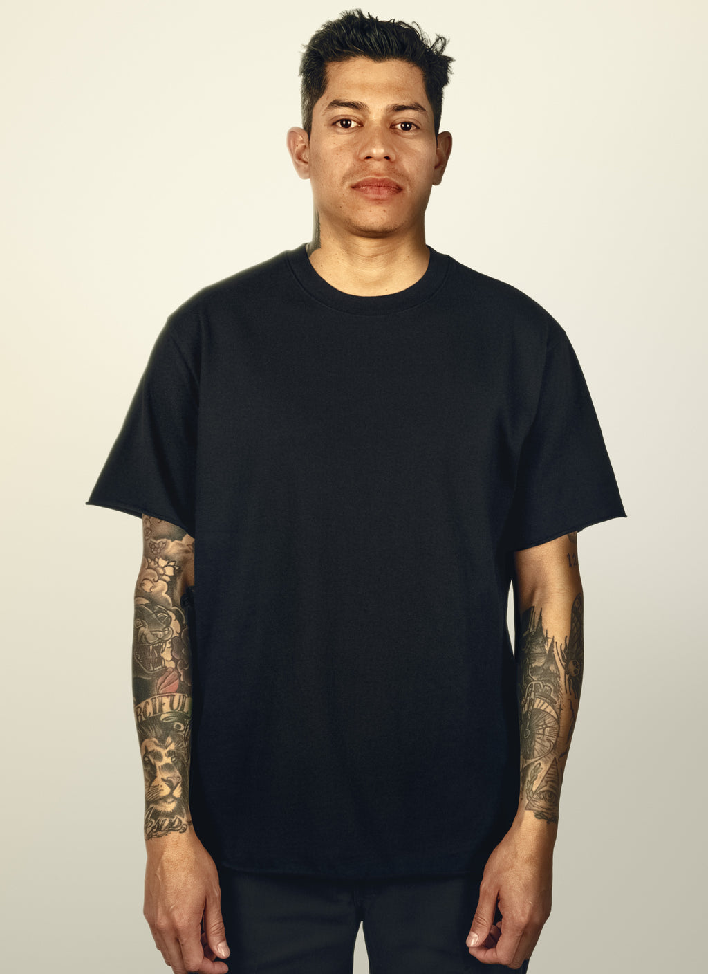 Raw Edge Tee — Black