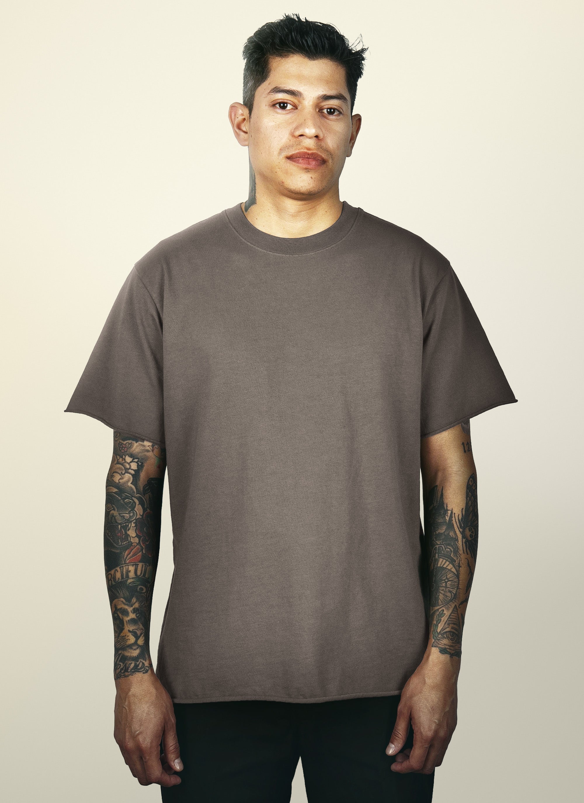 Raw Edge Tee — Gray