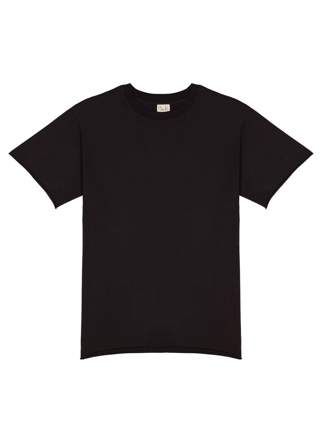 Silverlake - Organic Cotton, Raw Edge Black T-shirt - Unisex