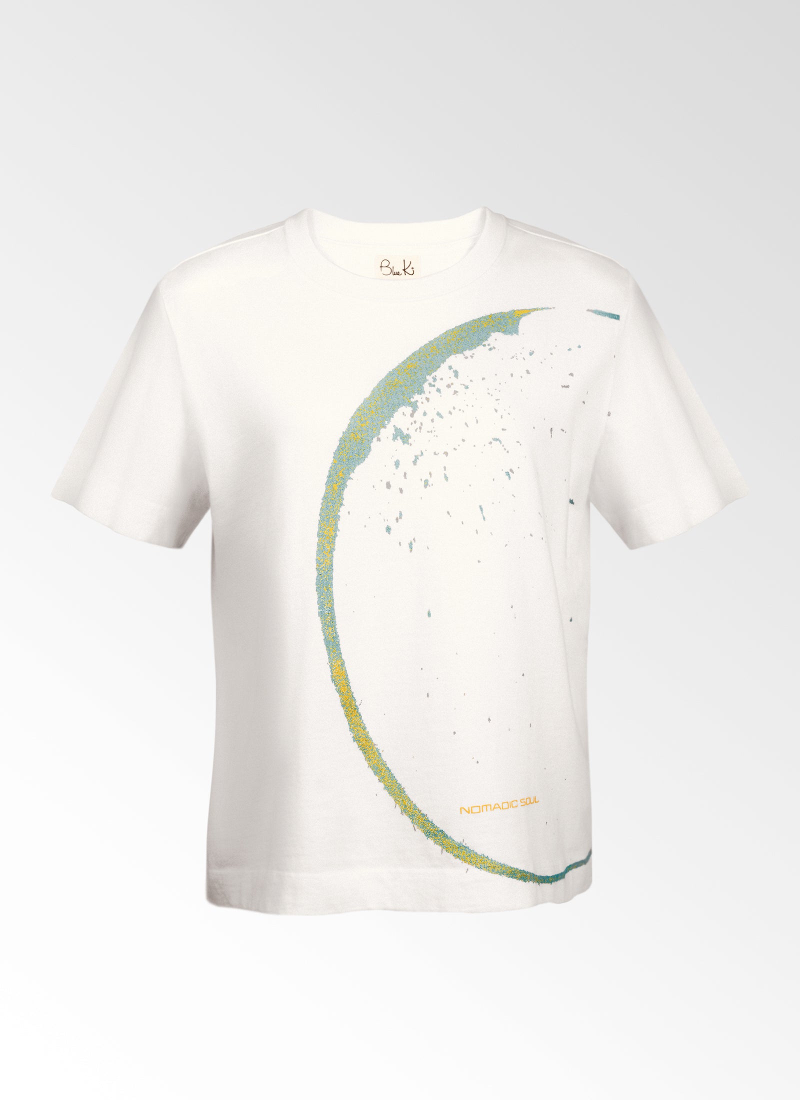 Nomadic Soul - Limited Edition, Hand Printed White Graphic T-shirt - Women