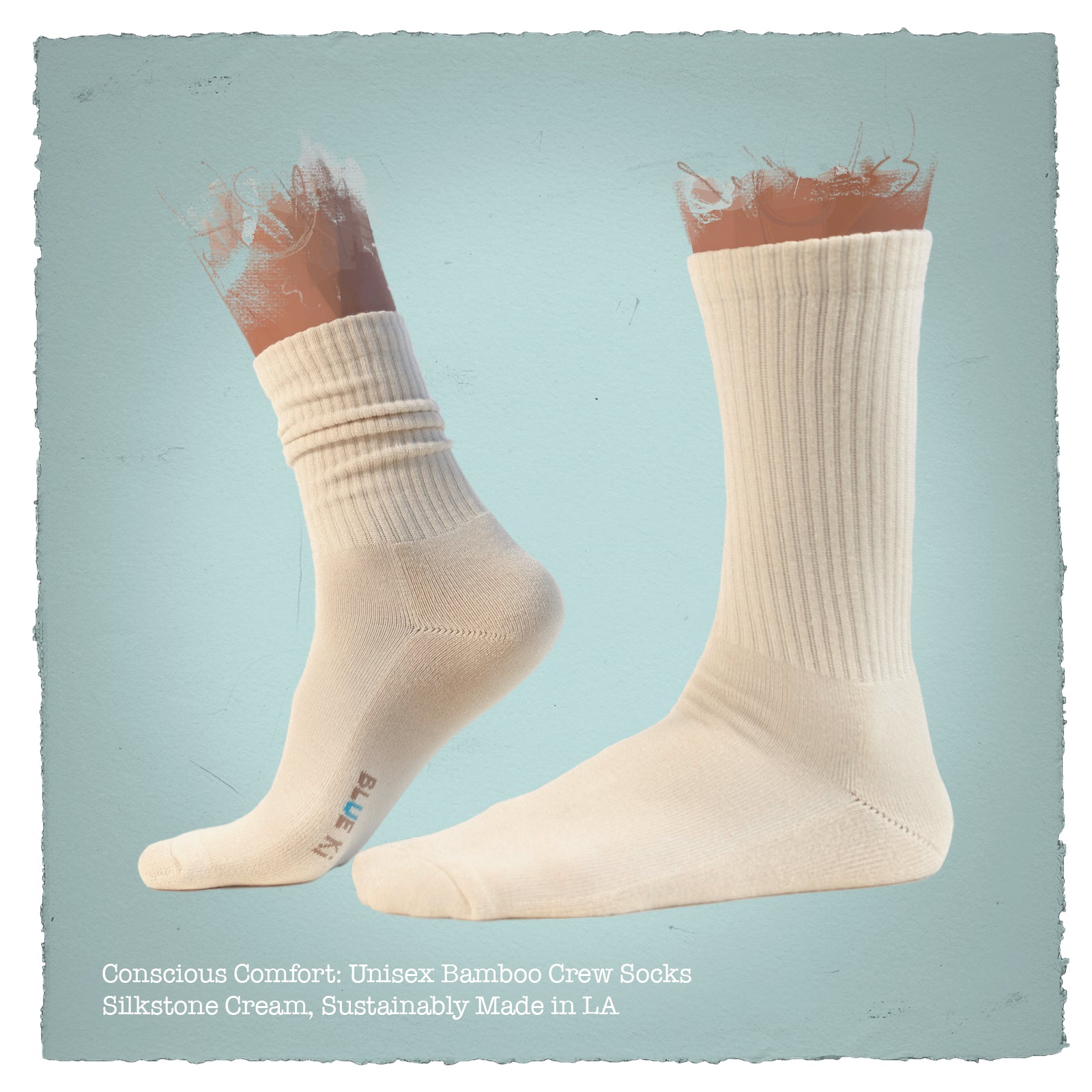 Premium Beige Antifungal Bamboo Crew Socks