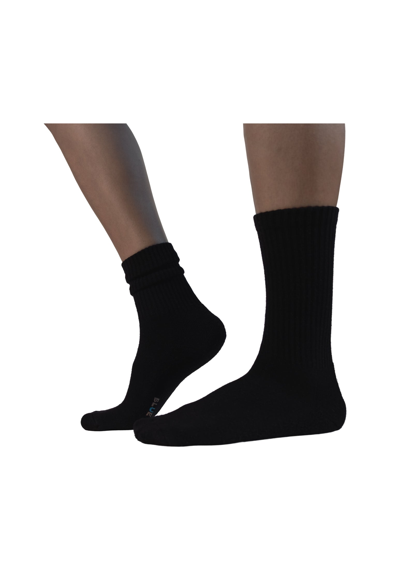 Premium Midnight Black Antifungal Bamboo Crew Socks