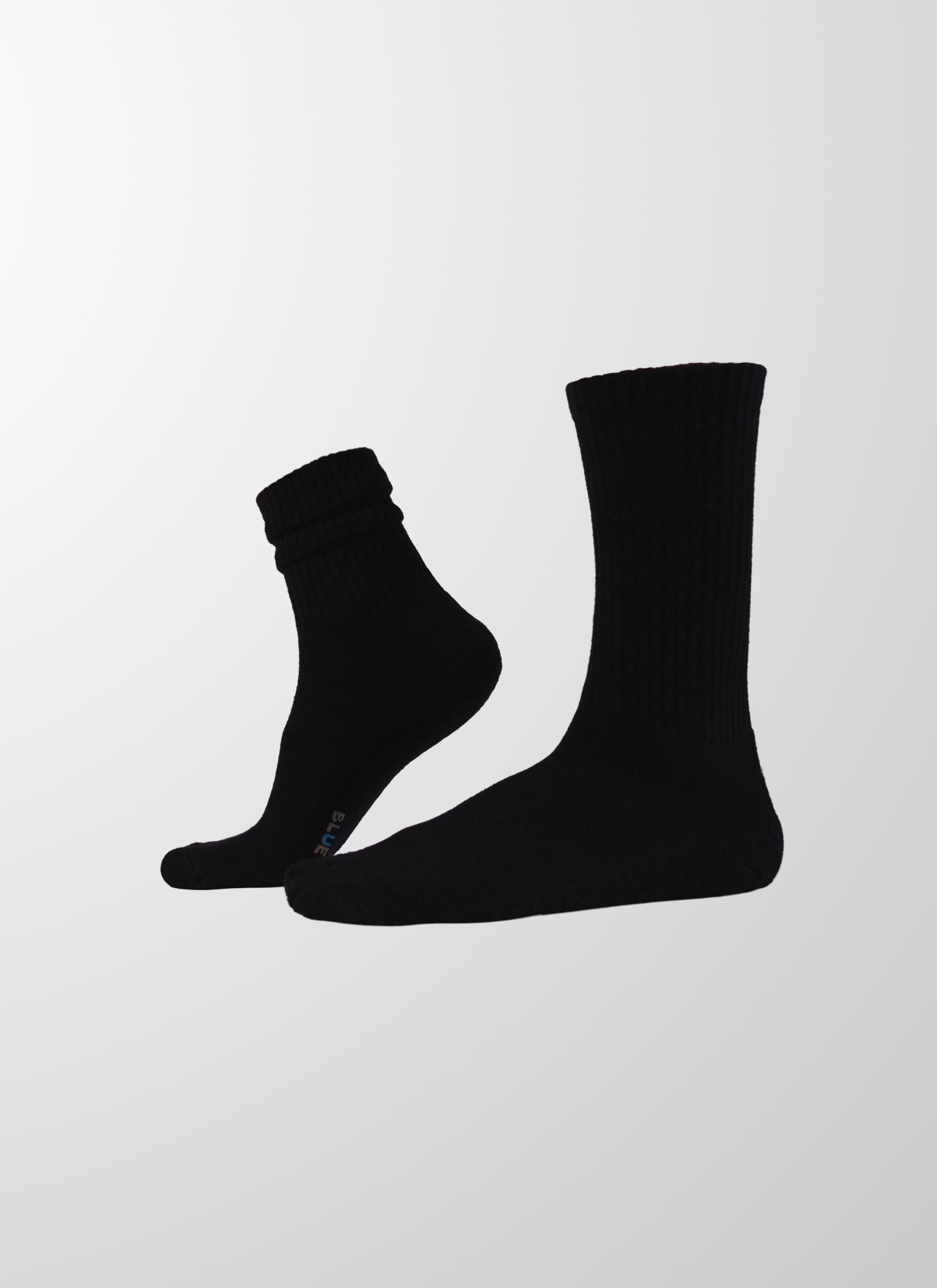 Premium Midnight Black Antifungal Bamboo Crew Socks