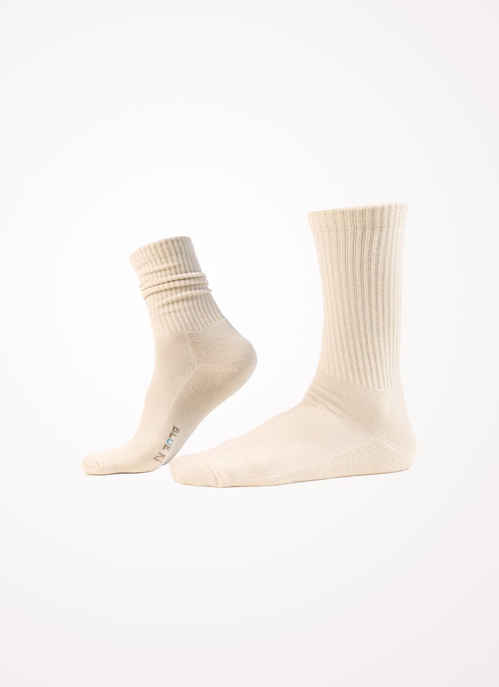Premium Beige Antifungal Bamboo Crew Socks