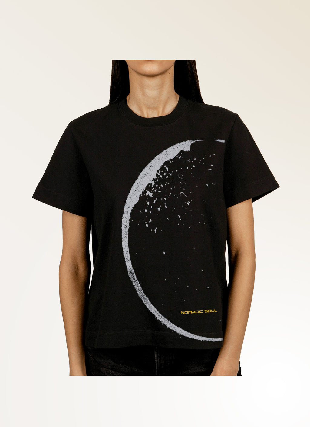 Nomadic Soul - Limited Edition, Hand Printed Black Graphic T-shirt - Women