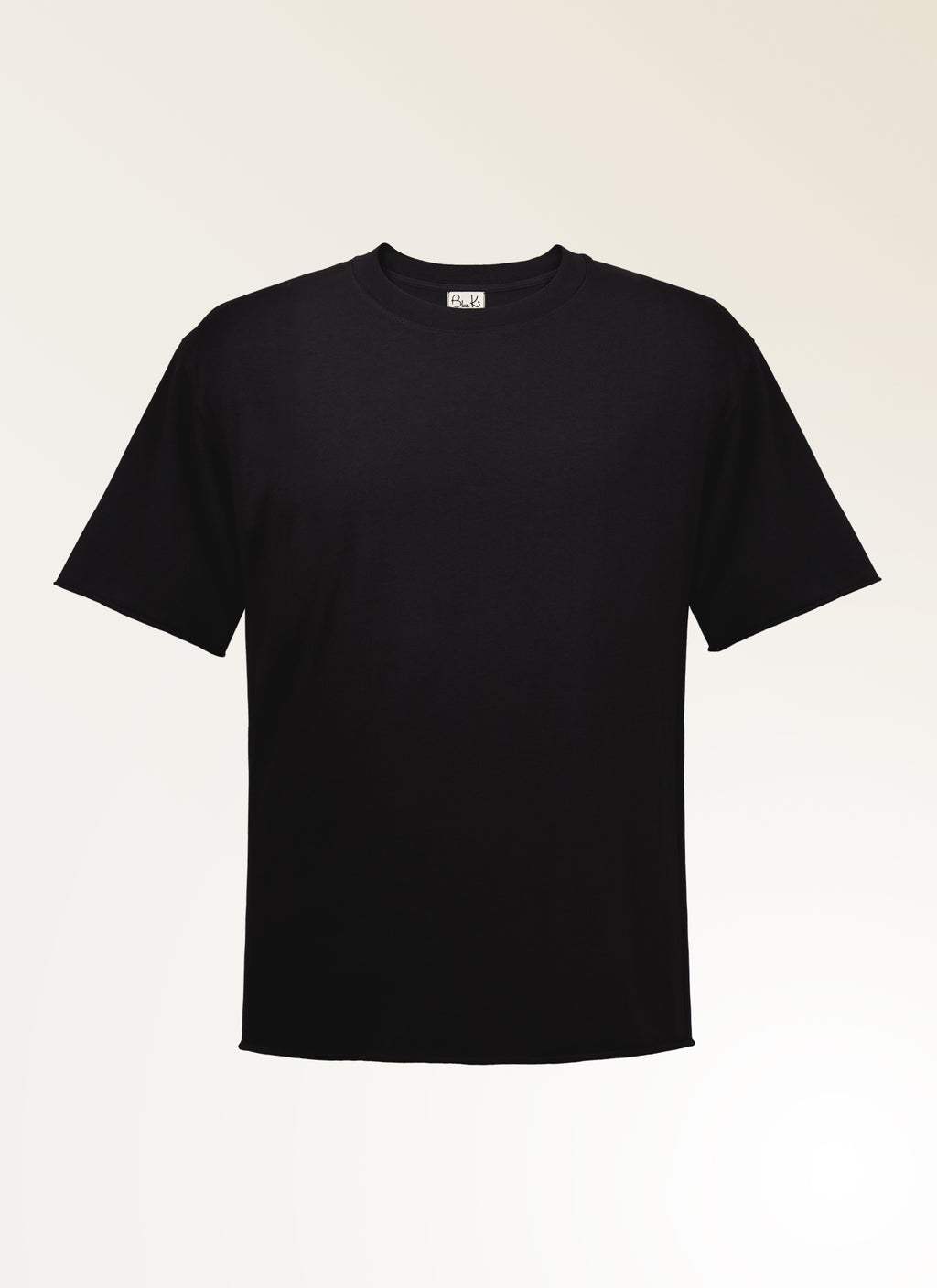 Silverlake - Organic Cotton, Raw Edge Black T-shirt - Unisex