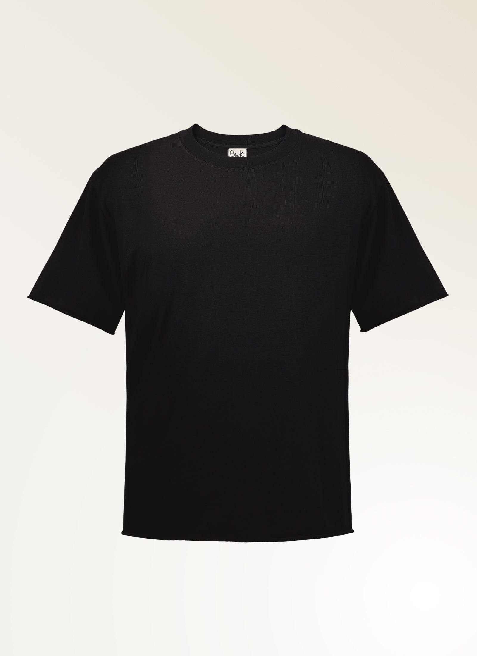 Silverlake - Organic Cotton, Raw Edge Black T-shirt - Unisex