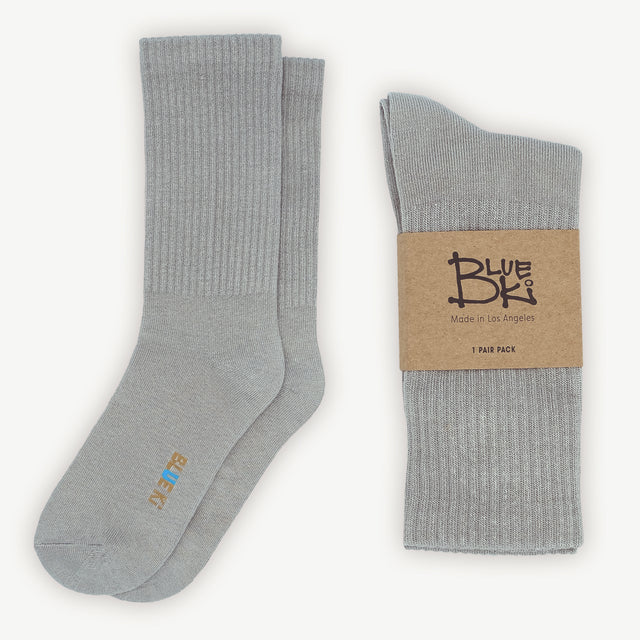 Sustainable Moonstone Gray Bamboo Crew Socks - Premium Quality, Locally Made in Los Angeles