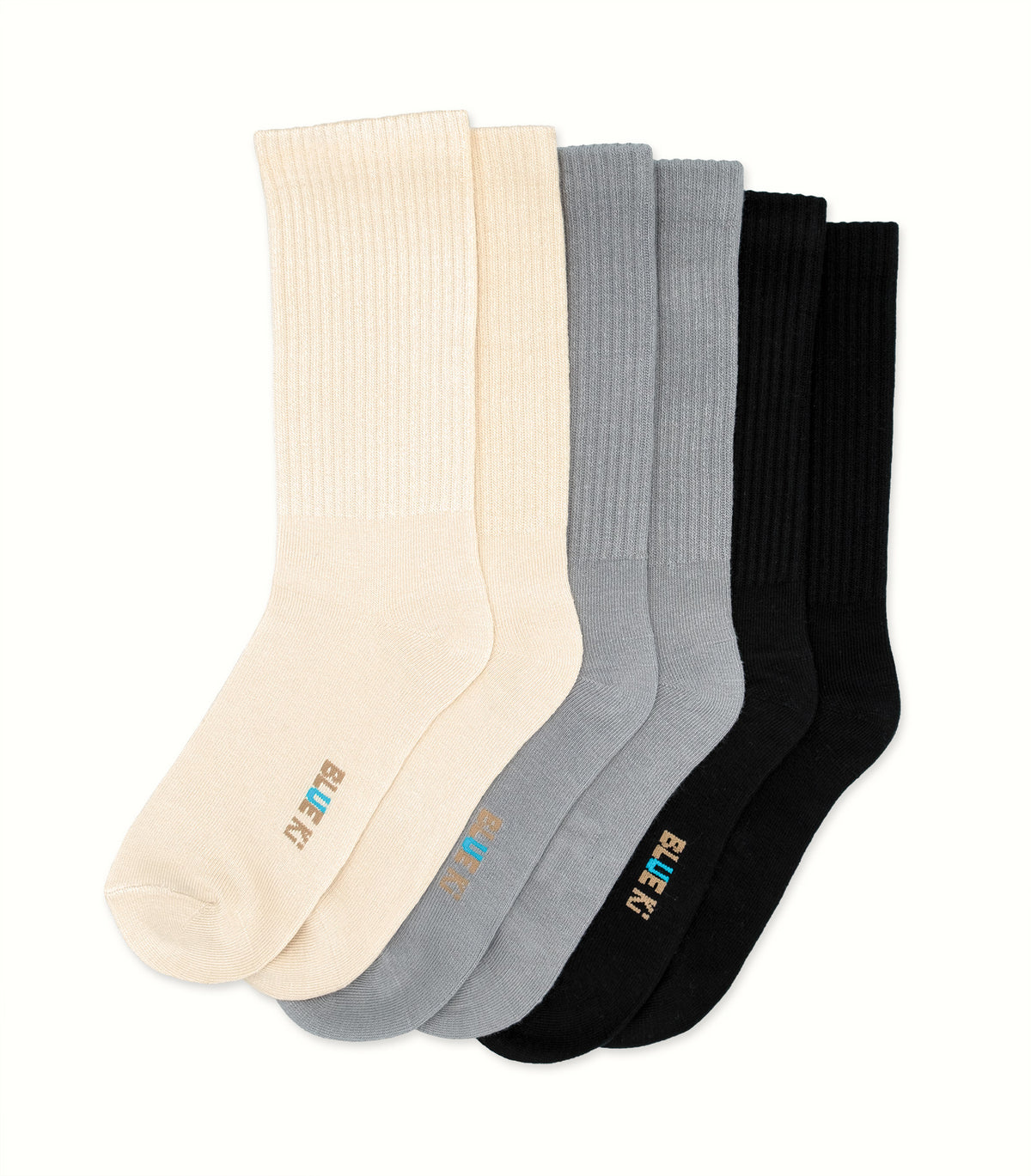 3-Pack Premium Antifungal Bamboo Crew Socks