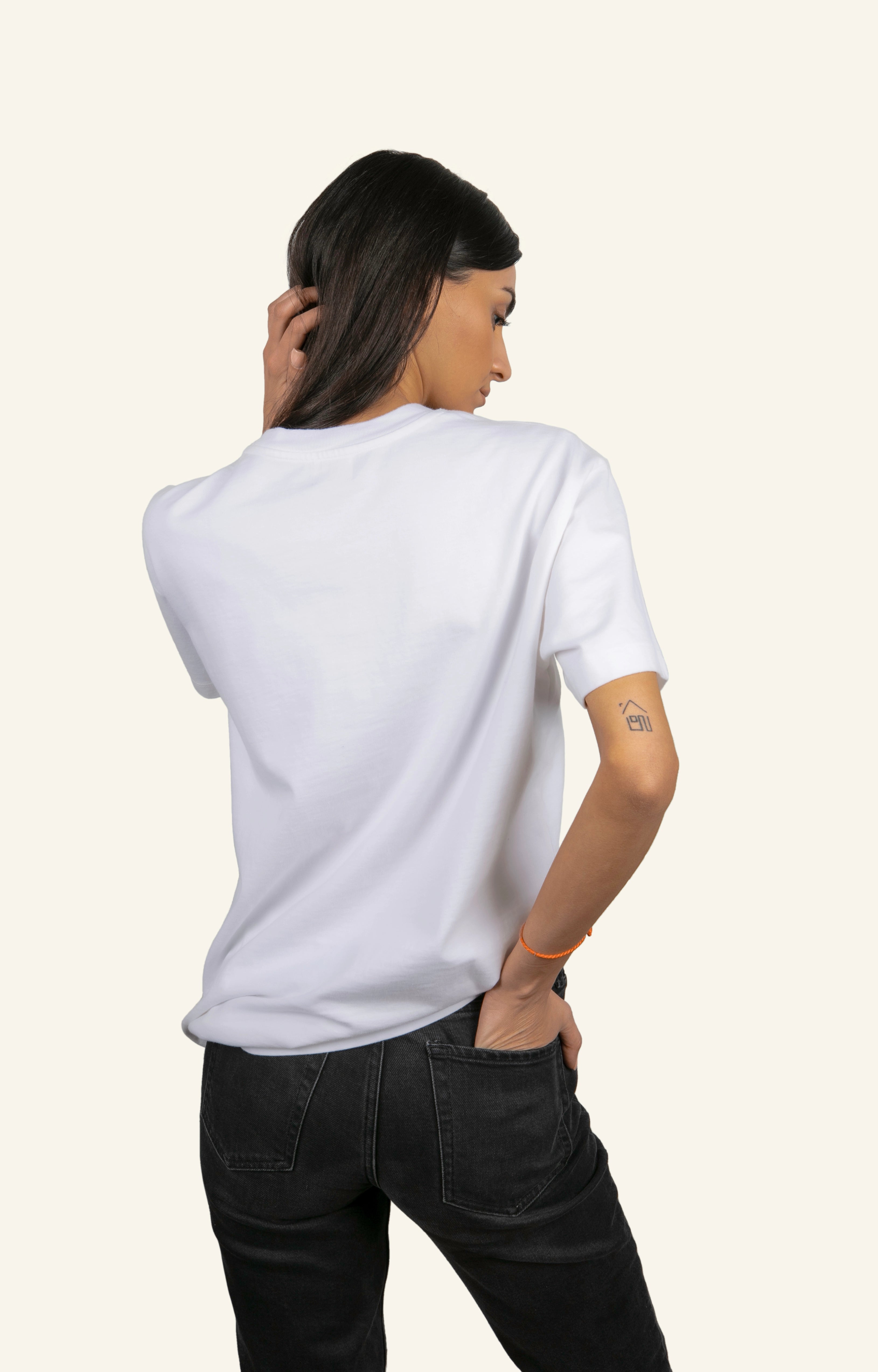 Silverlake - Organic Cotton White Oversized T-shirt - Unisex