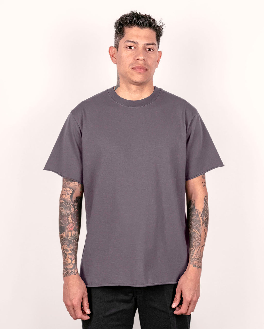 Silverlake - Organic Cotton, Raw Edge Gray T-shirt - Unisex