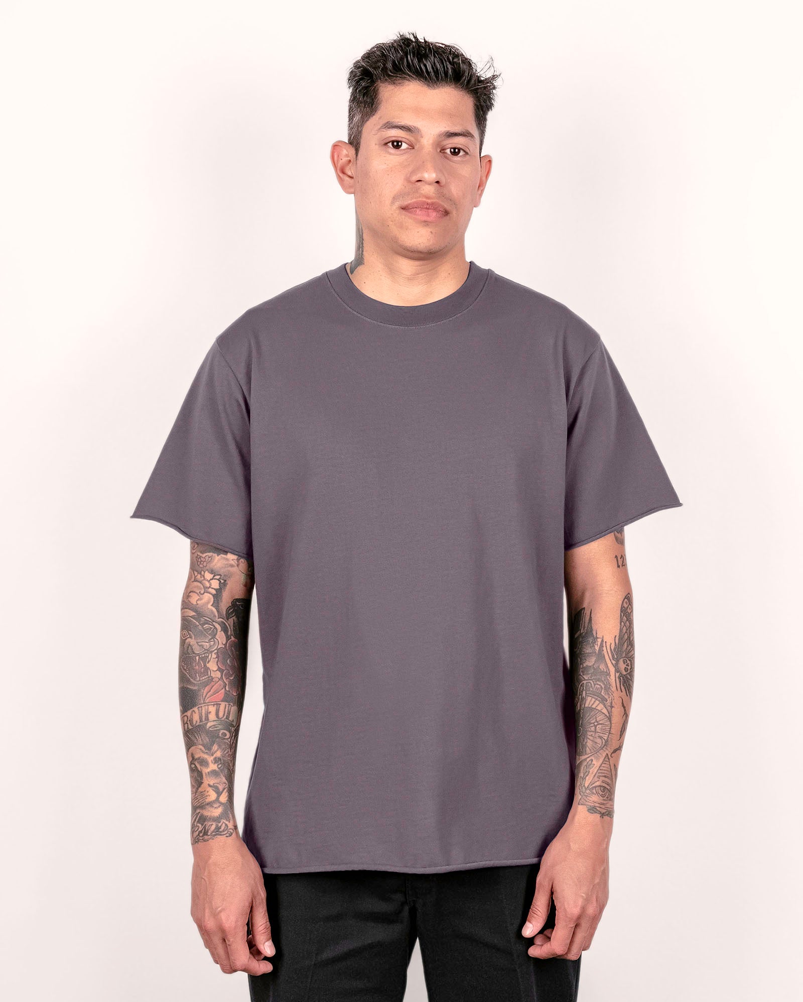 Silverlake - Organic Cotton, Raw Edge Gray T-shirt - Unisex